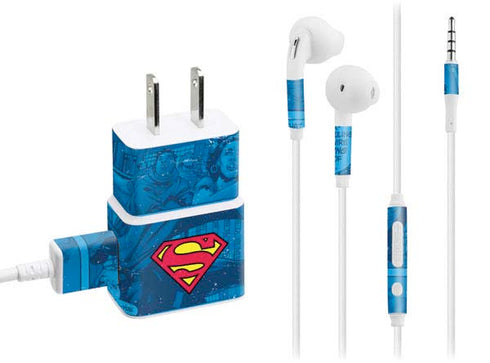 DC Comics Superman Logo Background Pattern Phone Charger Skin
